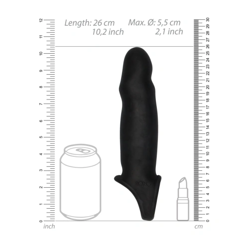 Black*Color*Big Realistic Cyber ​​Skin Penis Extender Sono N17 Black [4]