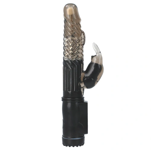 Rabbit Vibrator with Rotating End and Pearls GC Black [1]