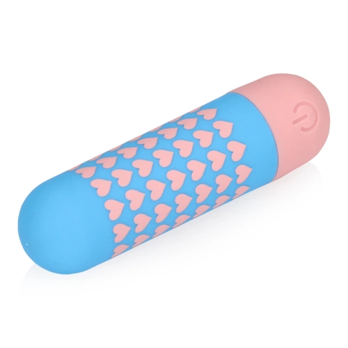Shots Heart To Get Rechargeable Bullet Vibrator Blue-Pink [1]