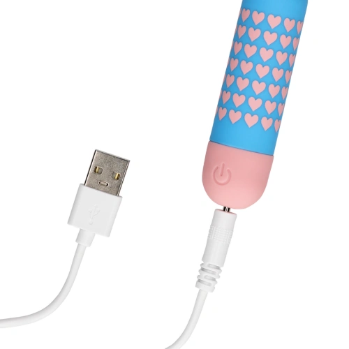 Shots Heart To Get Rechargeable Bullet Vibrator Blue-Pink [5]