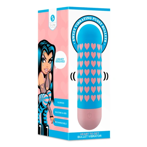 Shots Heart To Get Rechargeable Bullet Vibrator Blue-Pink [8]