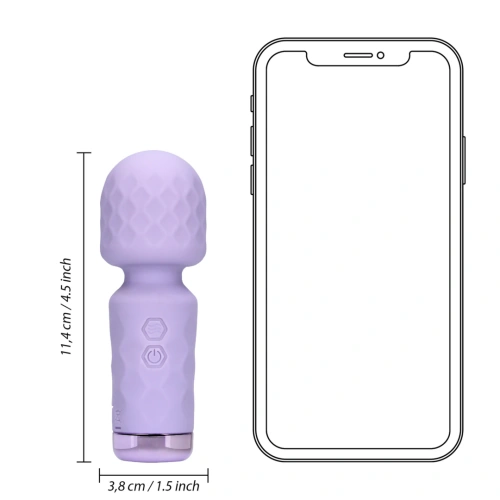Rechargeable Silicone Mini Wand Massager Loveline Night Magic Purple [4]