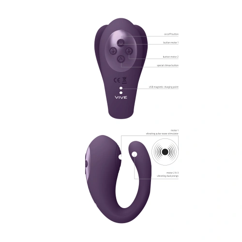 **Nina - Vive Yoko 3 Motor Rechargeable Silicone Stimulator Purple [4]