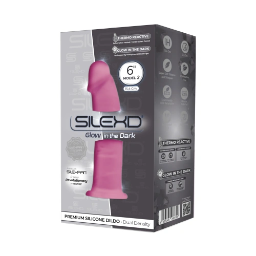 Glow in the dark SilexD 6" Model 2 double layer dildo pink [2]