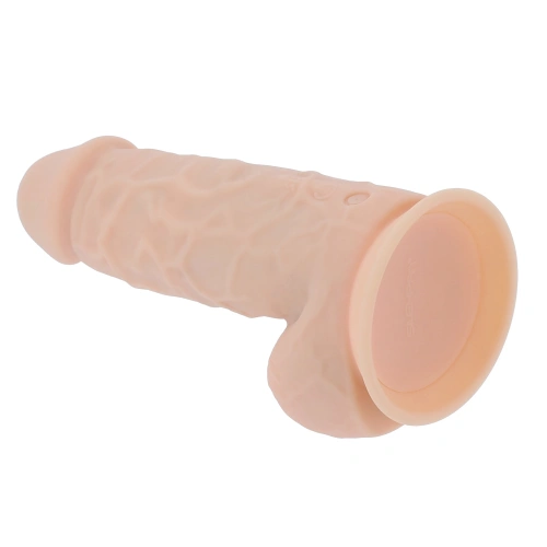 SilexD 8.5" Model 4 Flesh Double Layer Vibrating Silicone Testicle Dildo [6]