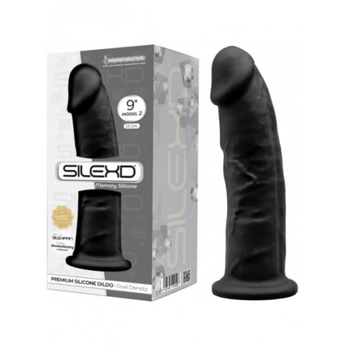 Revolutionary double layer silicone dildo SilexD 9" Model 2 black [6]