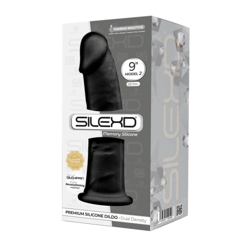 Revolutionary double layer silicone dildo SilexD 9" Model 2 black [7]