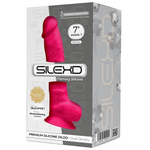 Revolutionary double layer silicone dildo SilexD 7'' Model 1 Pink [7]