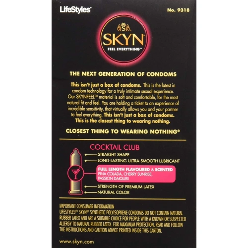 12 pcs Skyn ​​Cocktail Club non-latex flavored condoms [1]