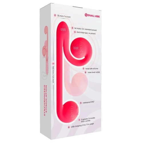 Rechargeable 2 in 1 vibrator with original design Snail Vibe pink [10]