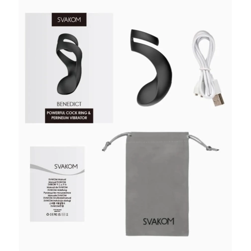 Double penis ring with vibrating perineum stimulator Svakom Benedict [6]