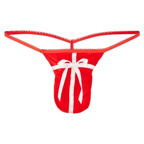 Svenjoyment men's sexy red thong with ribbon [1]