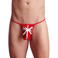 Svenjoyment men's sexy red thong with ribbon