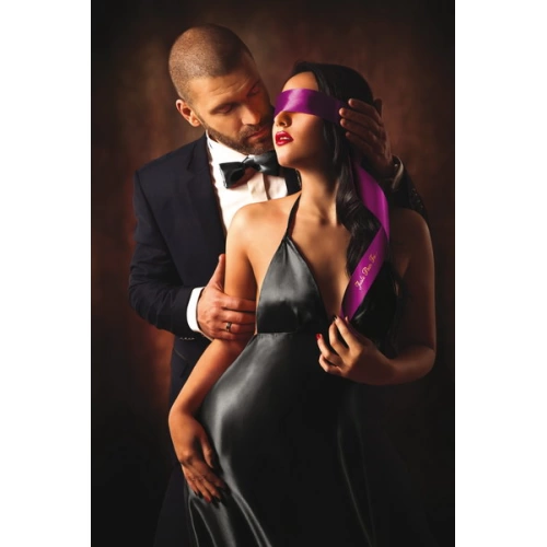 Juste Pour Toi Purple Satin Ribbon Tie Set [1]