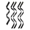 Set of 5 pcs. satin ribbon ties in black Sweet Caress