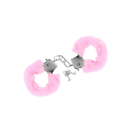 Metal handcuffs with fluff Sweet Caress pink