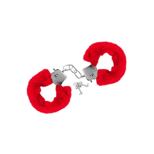 Metal handcuffs with fluff Sweet Caress red