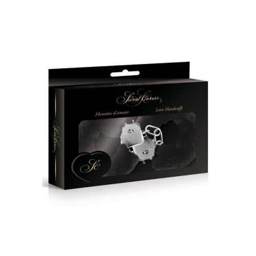 Sweet Caress Black Down Metal Handcuffs [1]