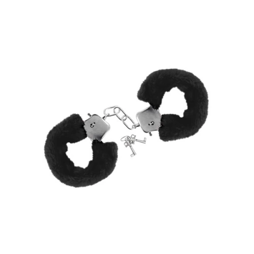 Sweet Caress Black Down Metal Handcuffs