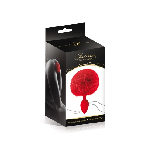 Silicone butt plug with fluffy tail Sweet Caress red [2]