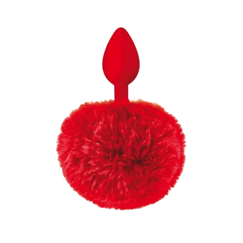 Silicone butt plug with fluffy tail Sweet Caress red