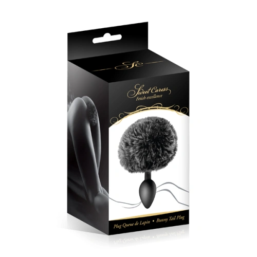 Silicone butt plug with fluffy tail Sweet Caress black [2]