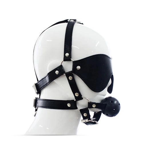 Fetish Art Face Restraint with Ball Mouth and Eye Mask [1]