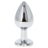 Metal anal dilator in silver with pink crystal heart Fetish Art M [2]