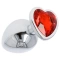 Metal anal dilator in silver with red crystal heart Fetish Art L
