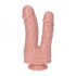 Realistic double anal-vaginal dildo with vacuum base Remo