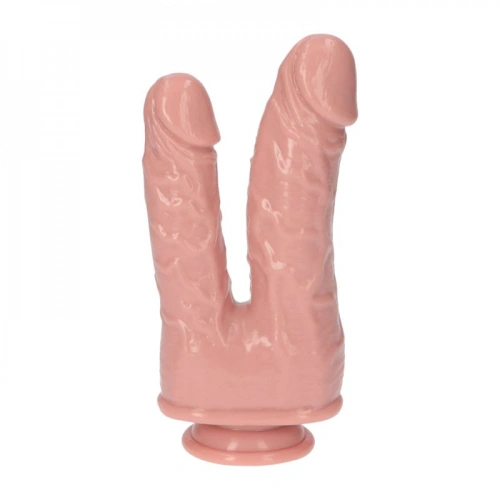 Realistic double anal-vaginal dildo with vacuum base Remo [1]