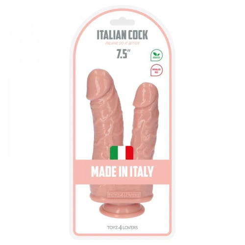 Realistic double anal-vaginal dildo with vacuum base Remo [7]
