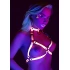 Taboom Open Cup Bra S/M Neon Pink Light Up Harness [1]