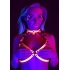 Taboom Open Cup Bra S/M Neon Pink Light Up Harness