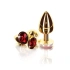 Ver. size Metal anal dilator in gold with red crystal Taboom L [2]