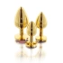 Ver. size Metal anal dilator in gold with red crystal Taboom L [4]