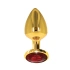 Ver. size Metal anal dilator in gold with red crystal Taboom L