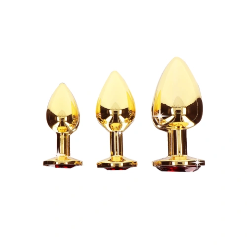 Metal anal dilator in gold with red crystal Taboom M [3]