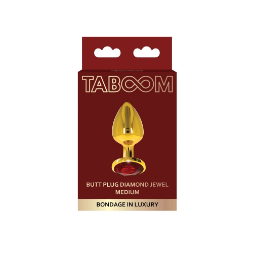 Metal anal dilator in gold with red crystal Taboom M [5]