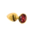 Small metal butt plug in gold with red crystal Taboom S