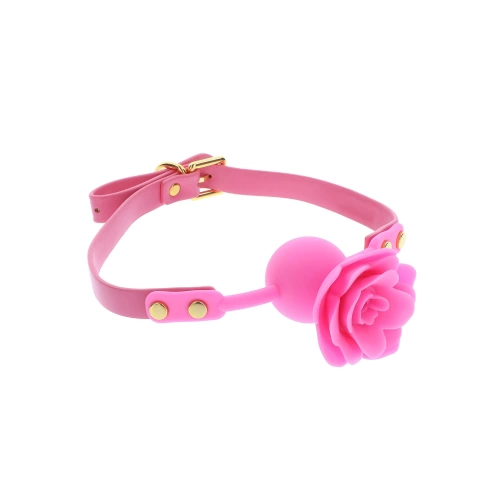 Silicone mouth ball - rose with breathing hole Rose Ball Gag Taboom Malibu pink
