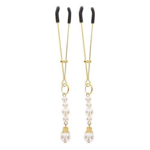 Metal nipple clips nipple jewel with pearls Nipple Play golden