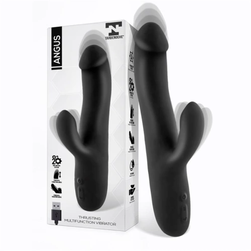 Multifunctional rabbit vibrator made of silicone Angus black