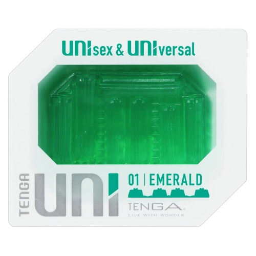 Embossed and compact unisex stimulator Tenga Uni Emerald [2]