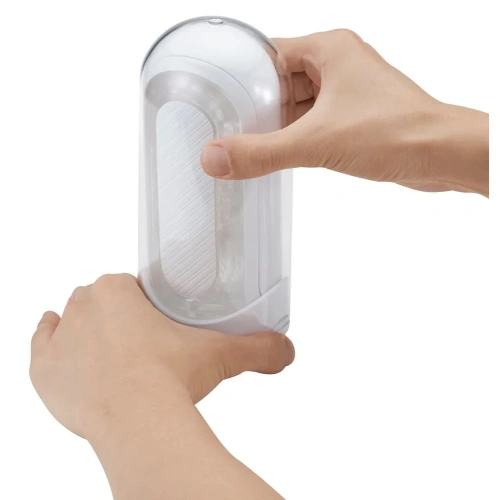 Luxury flip zero gravity silicone masturbator white [8]