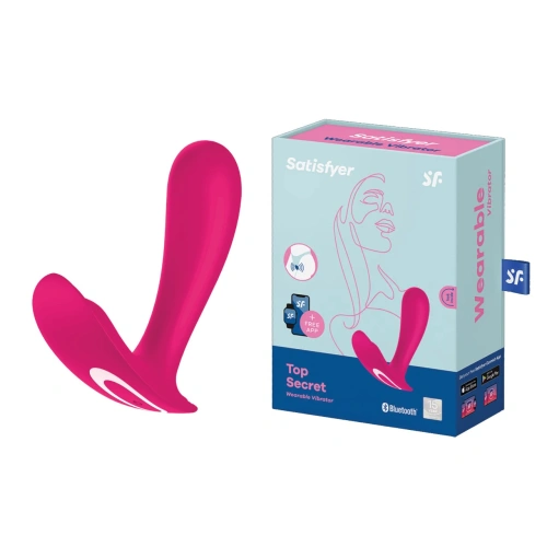 Satisfyer Top Secret Clitoris Stimulator Rechargeable Wearable Vibrator with App Pink [5]