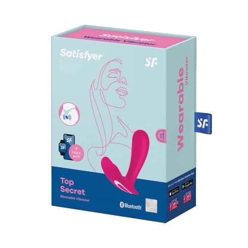 Satisfyer Top Secret Clitoris Stimulator Rechargeable Wearable Vibrator with App Pink [6]