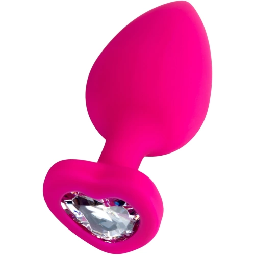 Diamond Heart Silicone Anal Expander Pink L