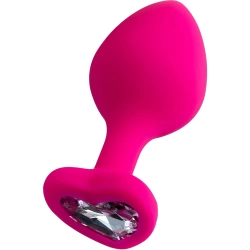 Diamond Heart Silicone Anal Expander Pink M