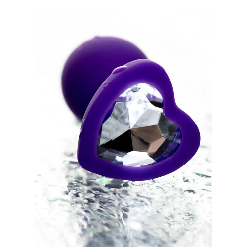 Silicone Anal Dilator with Crystal Heart Diamond Heart Purple S [2]